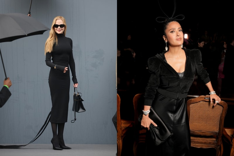 Nicole Kidman Salma Hayek Balenciaga fashion show