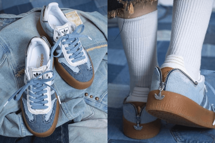 拉鍊細節太可愛:這雙 ATMOS X Adidas Sambae 丹寧厚底鞋,一猶豫就買不到!