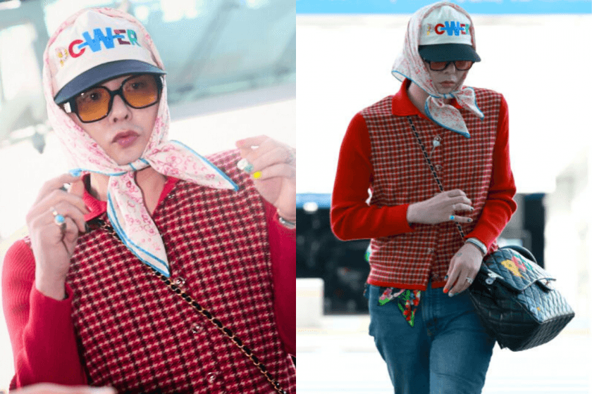 五彩斑斕的開喜婆婆?G-Dragon 機場造型評價兩極,從強勢的 Tesla Cybertruck 下車瞬間超反差!