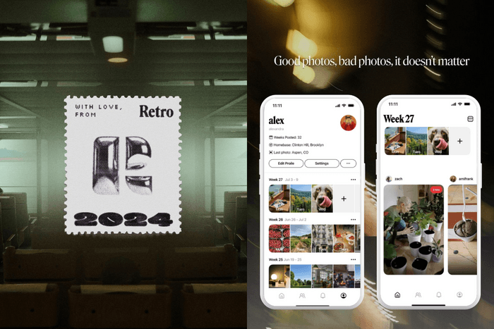 厭倦 IG 和 Thread 上複雜的朋友圈:只有圖像的「Retro APP」爆紅,居然還能幫你寄送實體明信片!