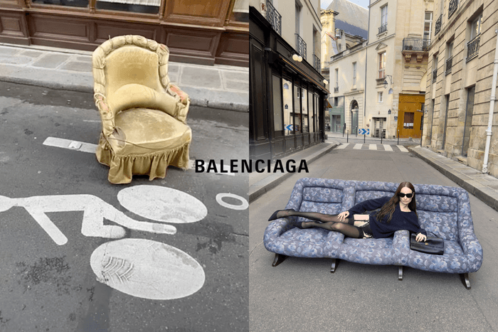 Balenciaga 最新廣告一點也不時尚?模特坐在沙發椅上就拍完!