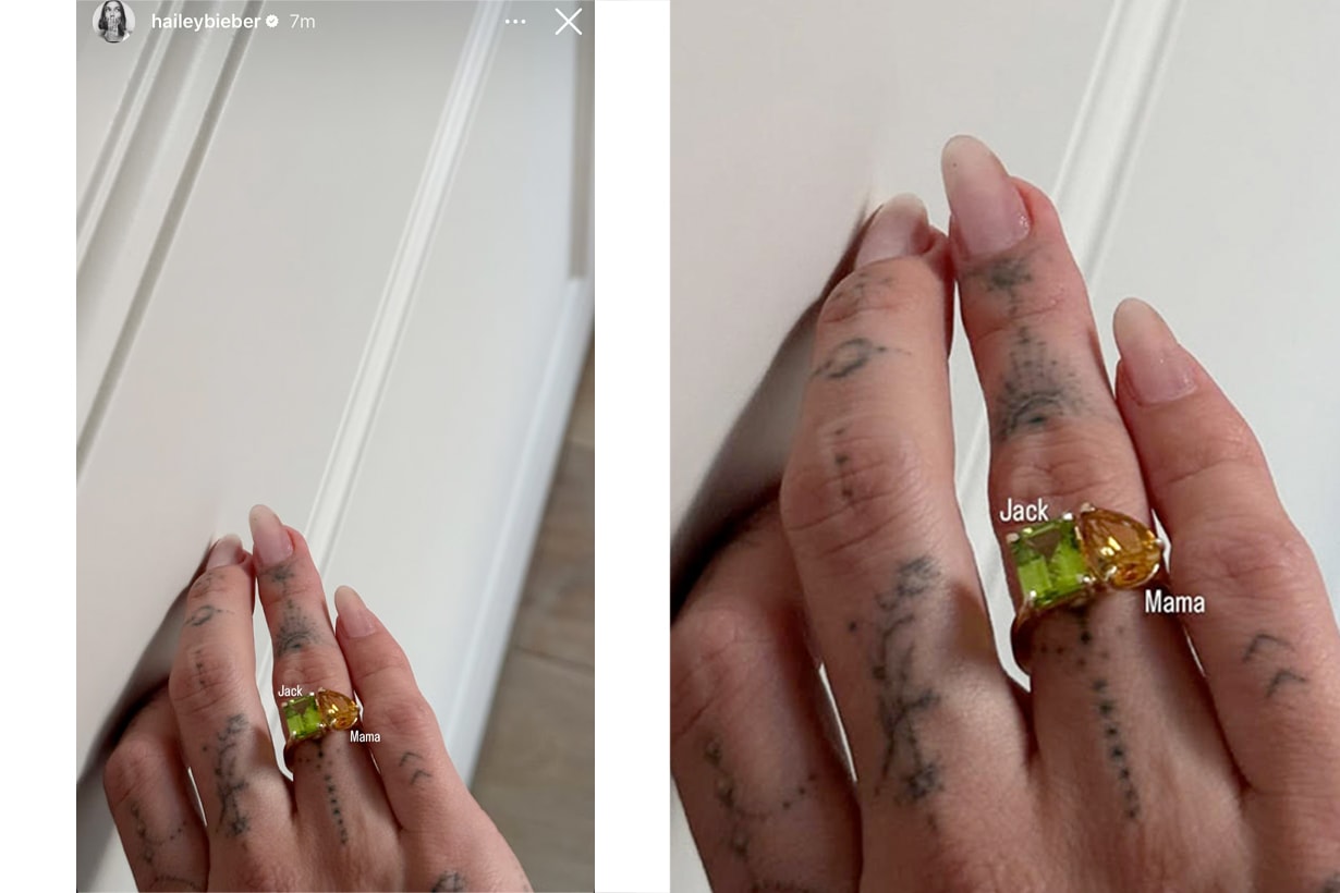 hailey bieber son gemstone ring customized Justin Ring Concierge