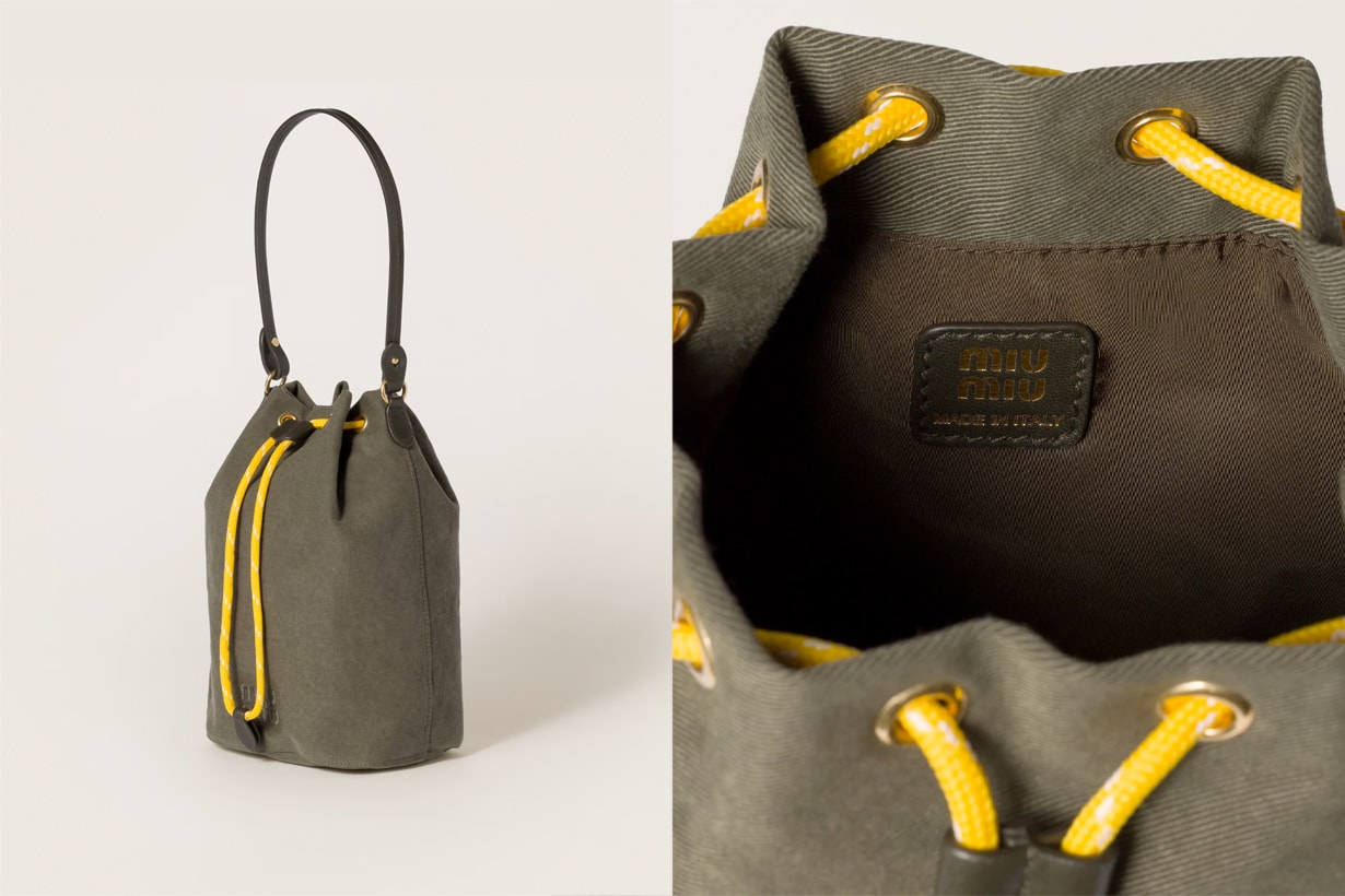 miu miu affordable handbag pouch bucket minibag 2025 new Gabardine nappa