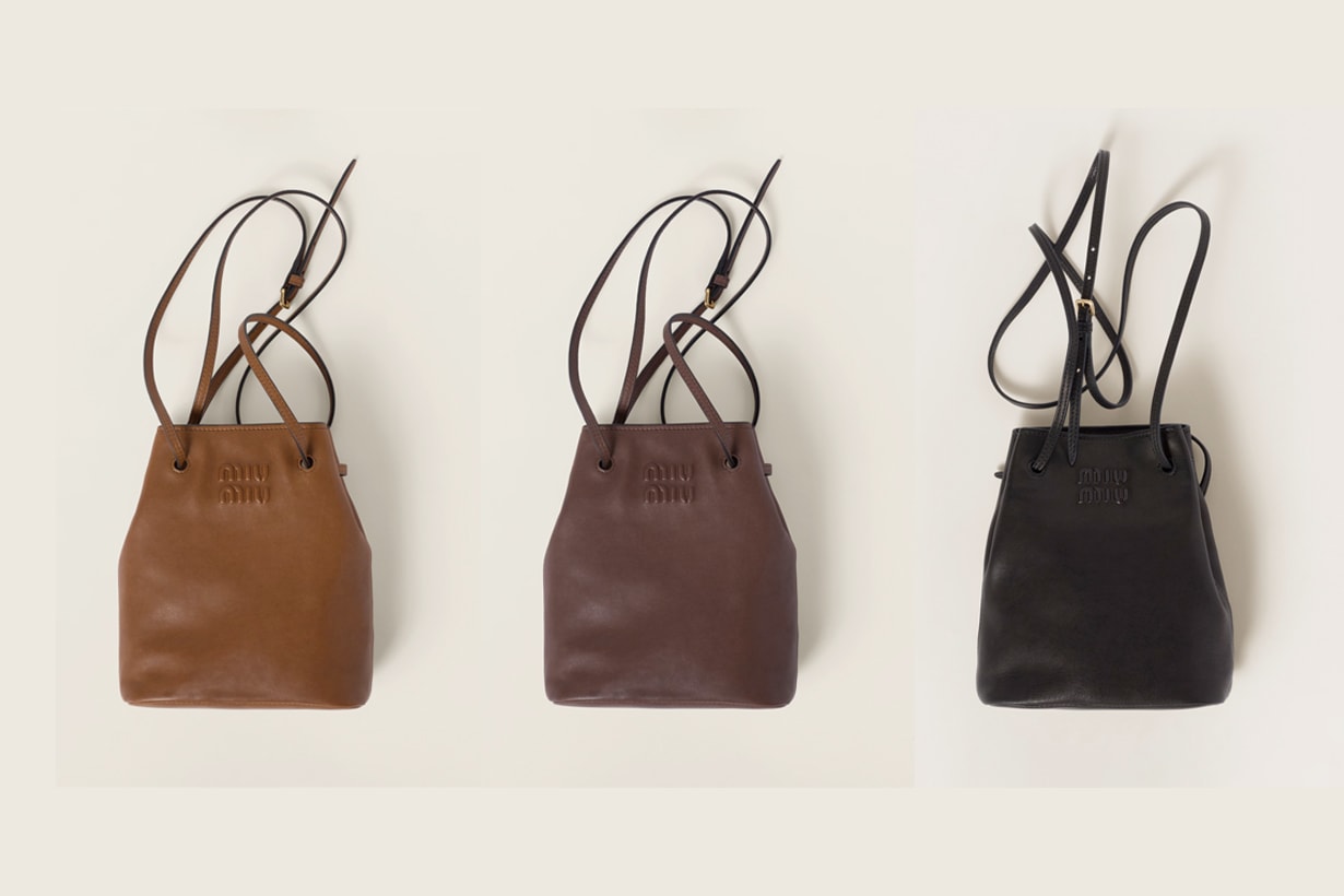 miu miu affordable handbag pouch bucket minibag 2025 new Gabardine nappa