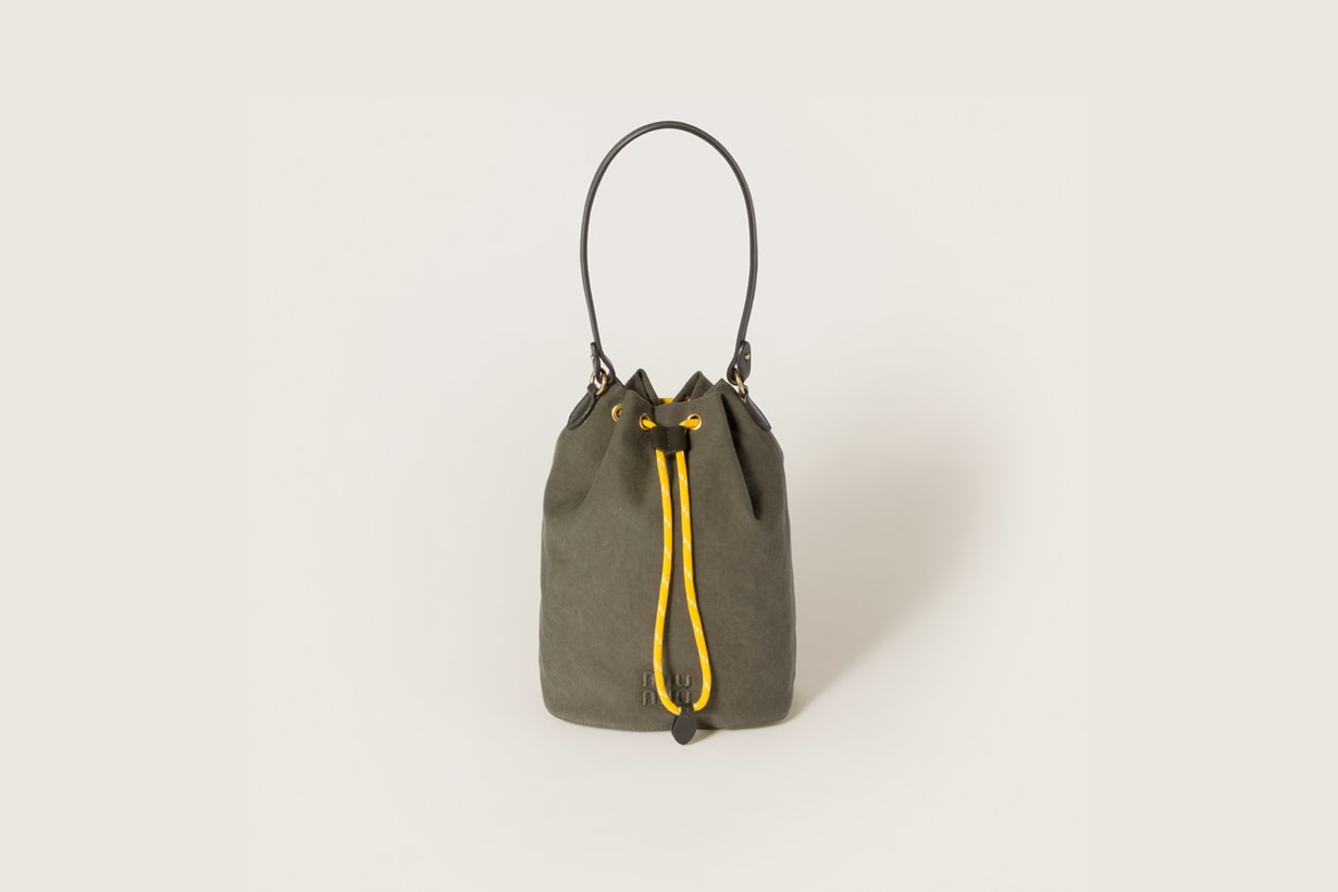 miu miu affordable handbag pouch bucket minibag 2025 new Gabardine nappa