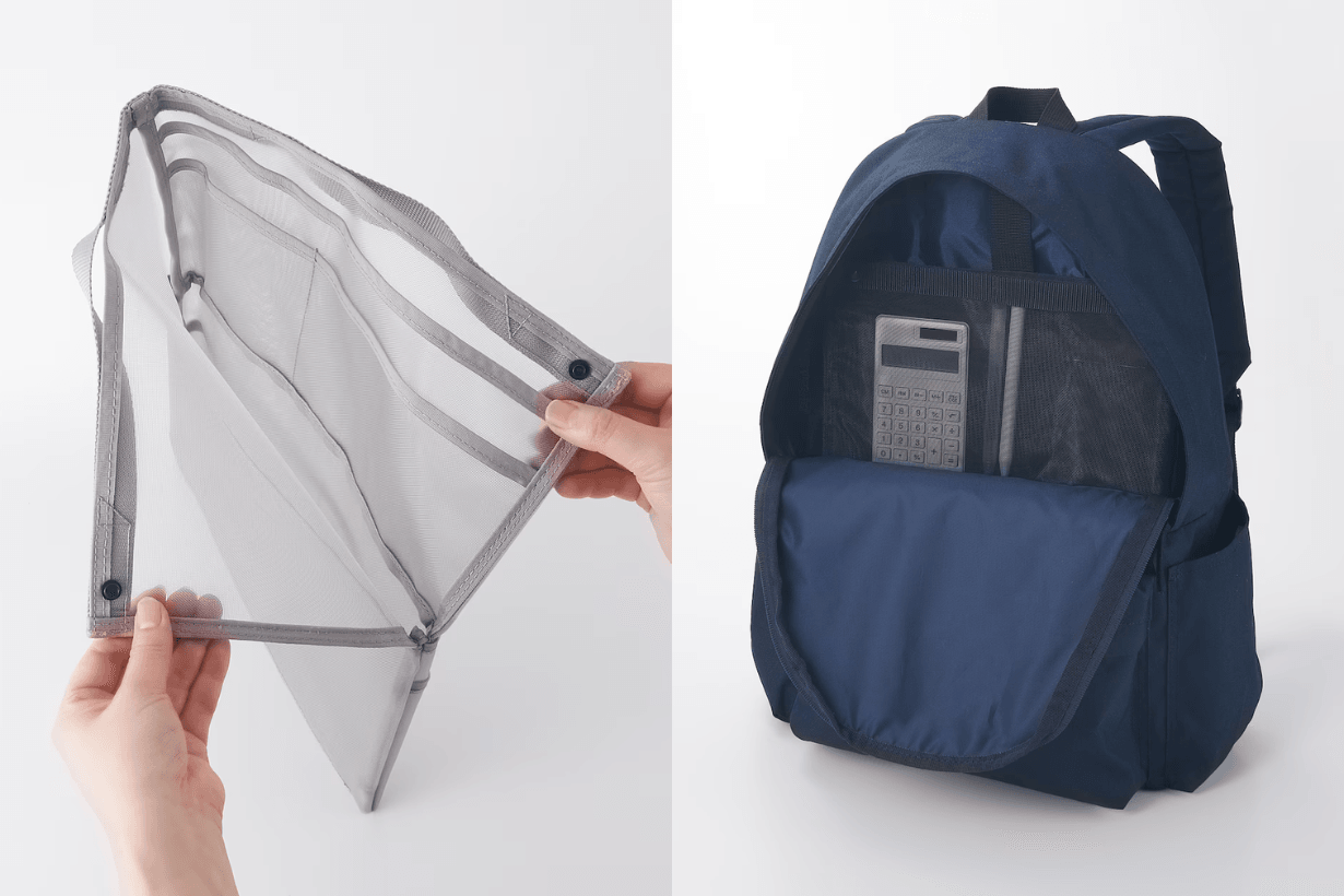 MUJI Nylon mesh bag-in-bag A4 size tote bag storage idea
