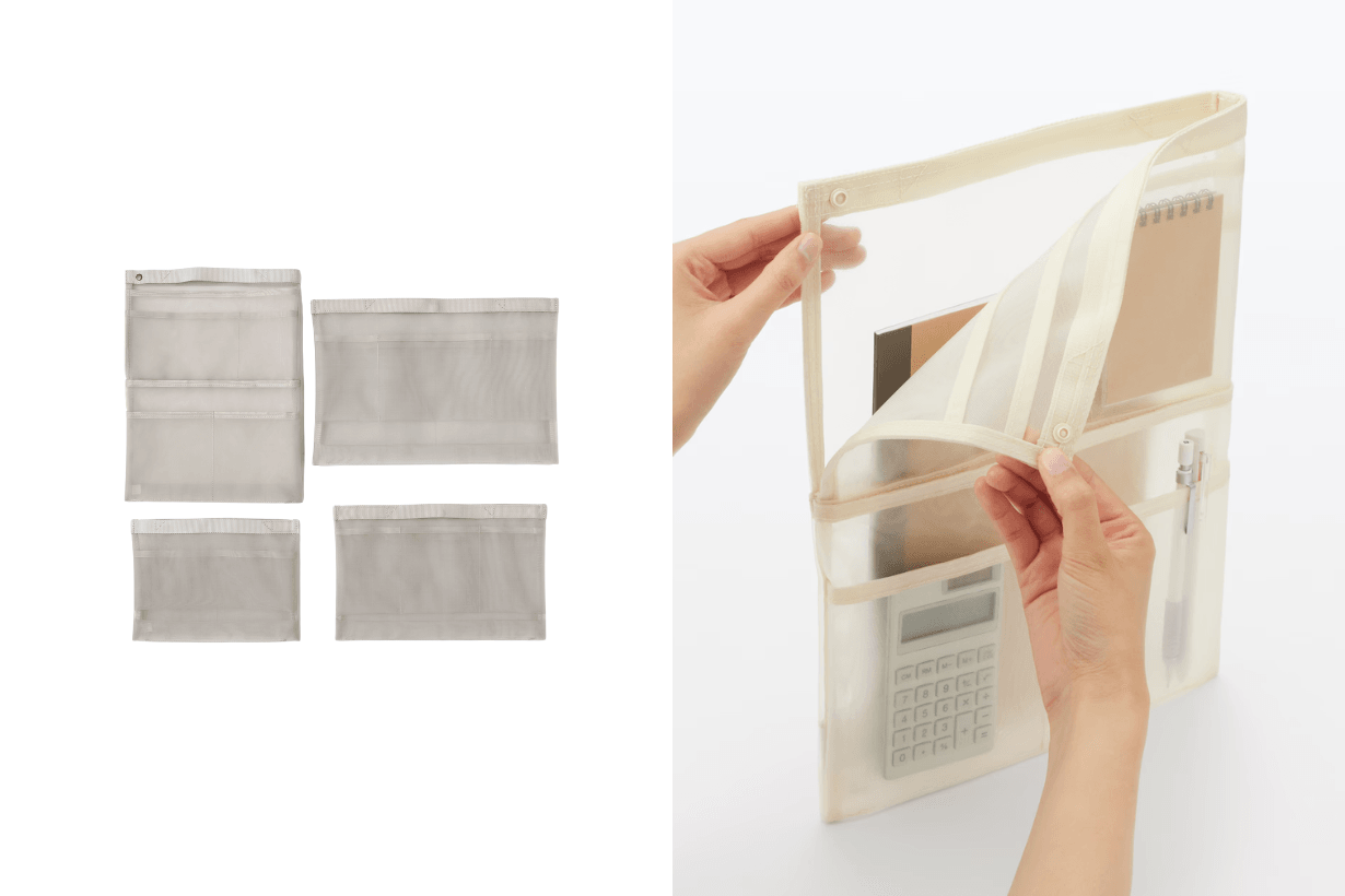 MUJI Nylon mesh bag-in-bag A4 size tote bag storage idea