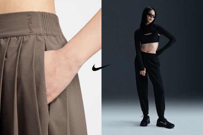 好搭的極簡配色:百褶半身裙、襯衫、寬褲 ... 請偷偷筆記 Nike 這個系列!