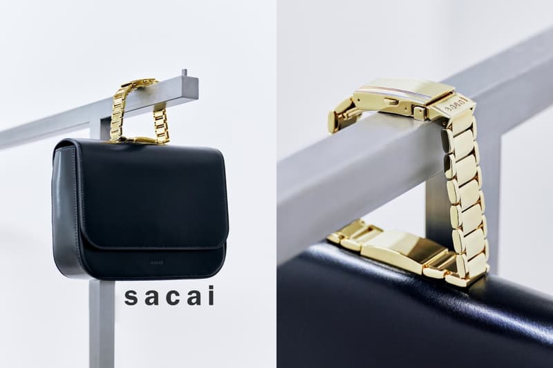 sacai 2025 春夏系列又推一款好看皮革手袋 Watch Belt，高級感十足的黑金組合！