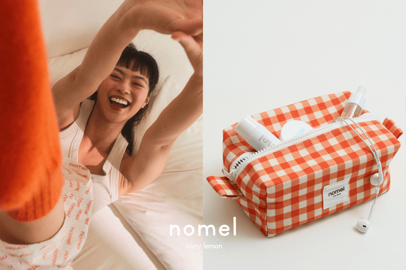 打造慵懶鬆弛的百搭衣櫃:nomel 全新生活支線 cozy lemon 簡約服飾自帶時髦感,活力橘白色化妝包必收!