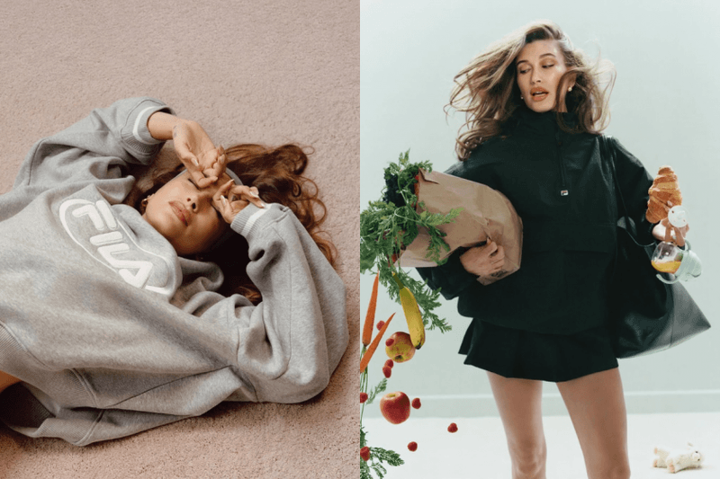 街拍女王也超愛穿：Hailey Bieber x FILA 聯名系列開賣！90 年代復古運動風，設計時髦又有鬆弛感！