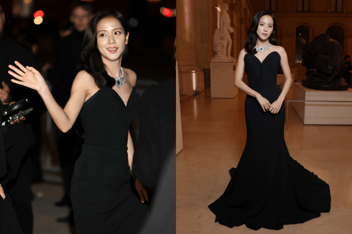 Jisoo Dior front row Le Grand Diner du Louvre style