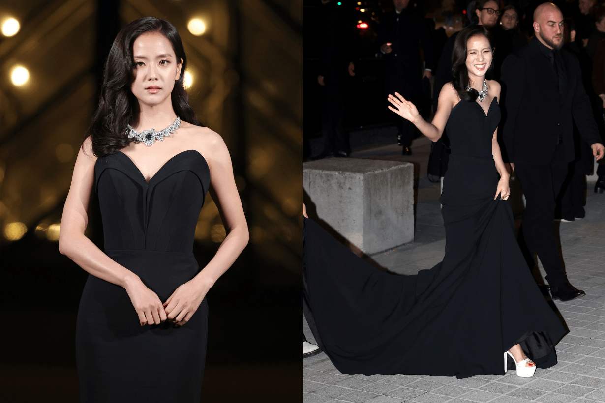 Jisoo Dior front row Le Grand Diner du Louvre style