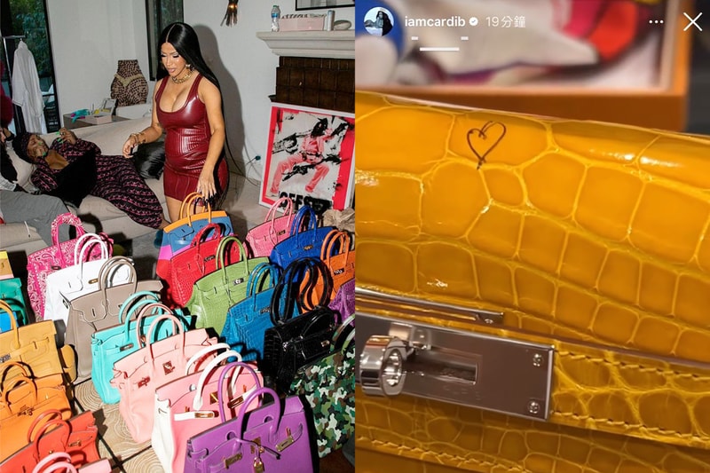 Cardi B 女兒在鱷魚皮 Hermès 上畫畫：「看她對我的包做了什麼！」