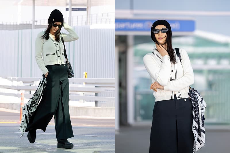全智賢一條 Louis Vuitton 絲巾,機場上班路變化出 4 種時髦 Look!