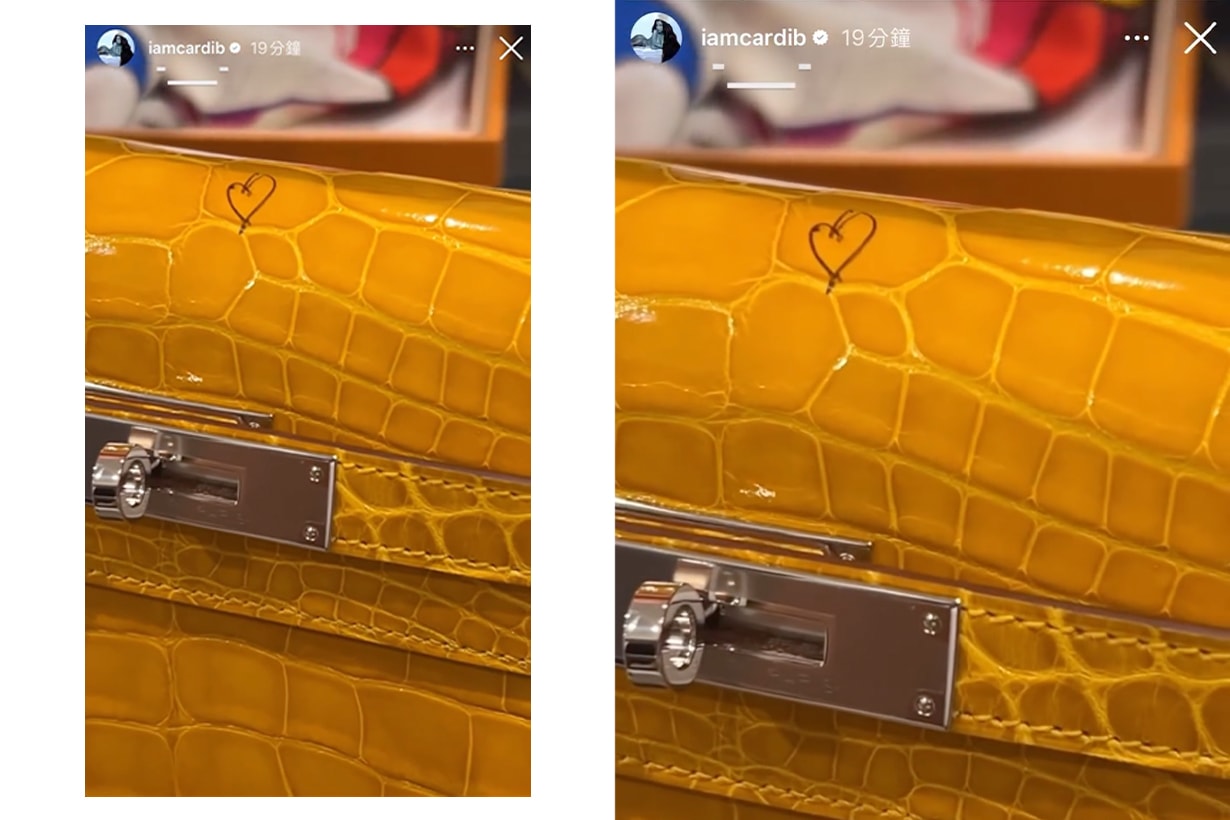 Cardi B Hermès Kelly Daughter Drawn Heart instagram story