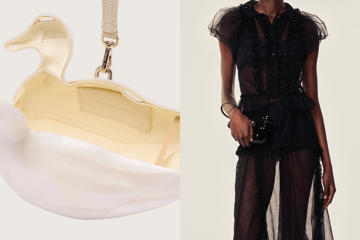 Simone Rocha Bouquet Clutch Bag Pearl Duck Bag info 2025ss