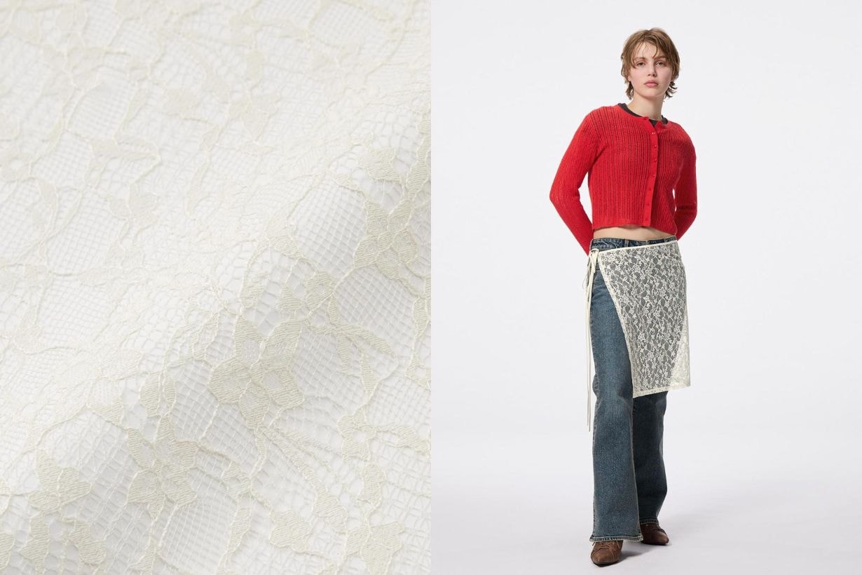 GU Lace Tie-Waist Overlay Skirt