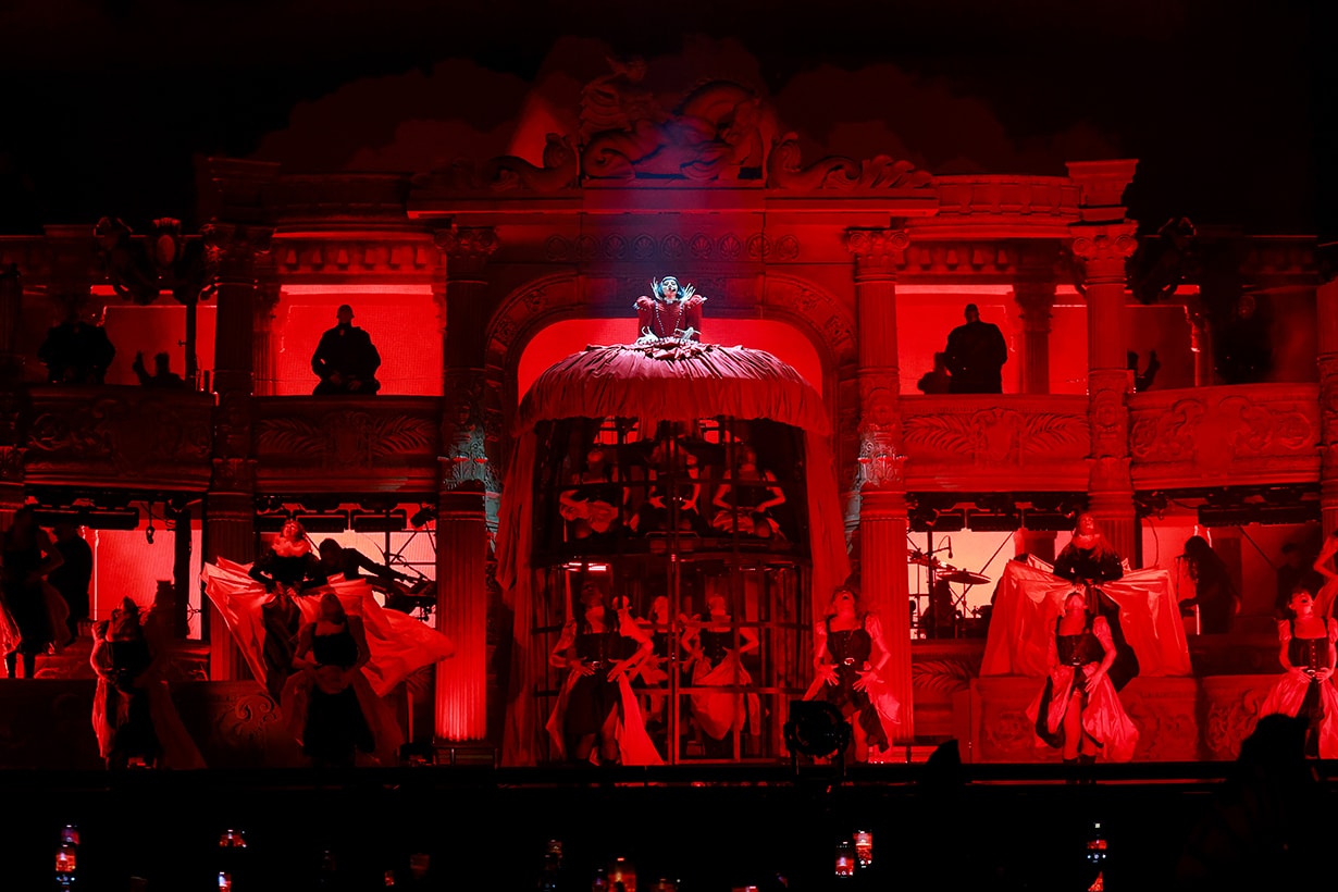 lady gaga coachella red look Samuel Lewis Athena Lawton William Ramseur custom behind