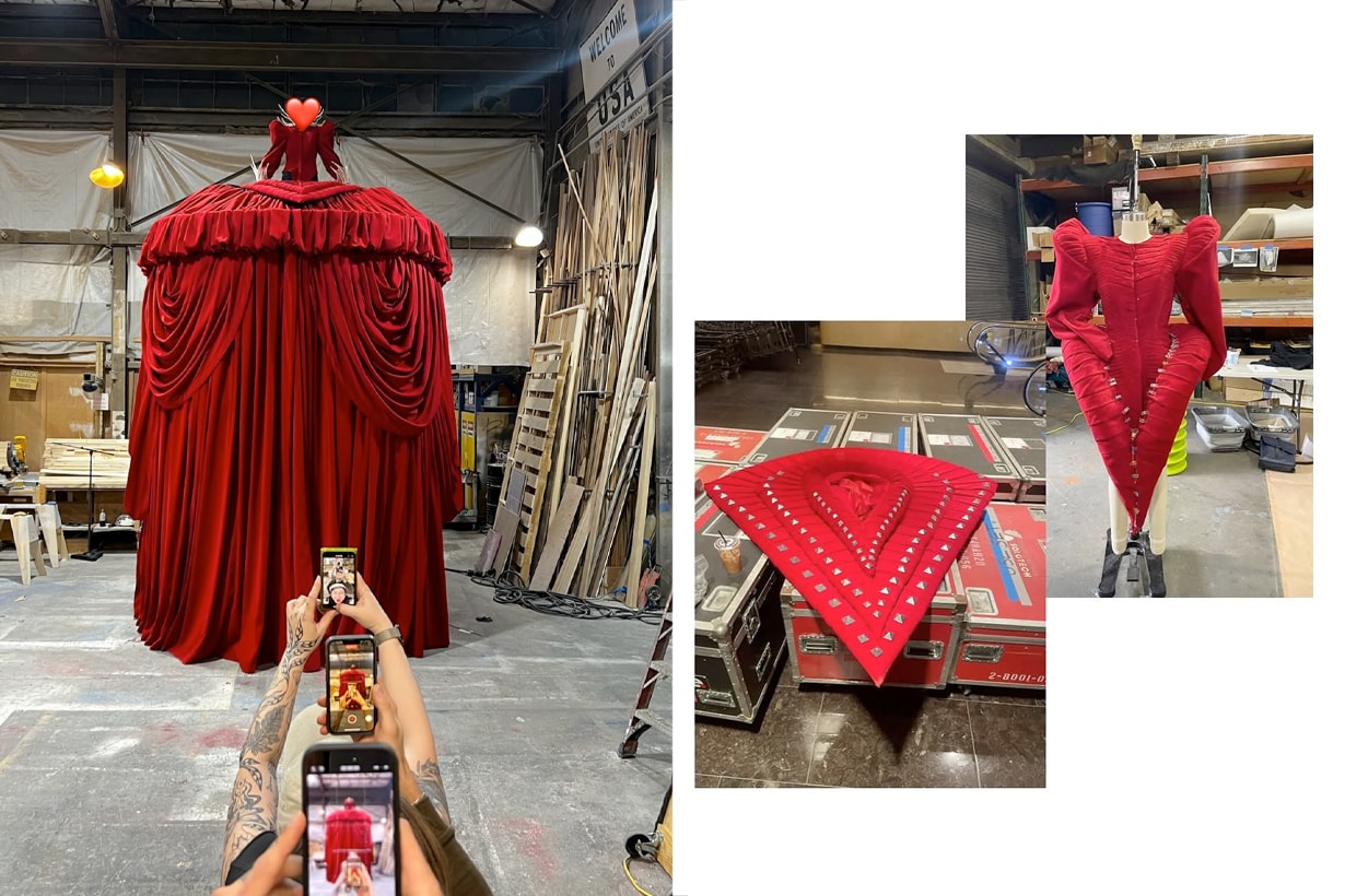 lady gaga coachella red look Samuel Lewis Athena Lawton William Ramseur custom behind