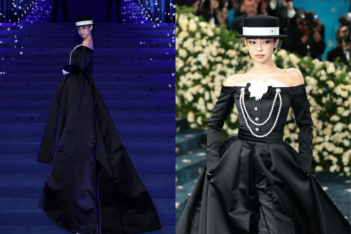 Jennie 2025 Met Gala bow tie chanel bowcore Hairstyle trend