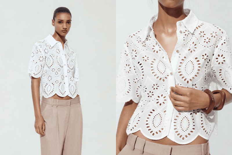毫不費力的夏日精緻感：6 款 Zara、H&M 找到的「鏤空刺繡單品」，比亞麻還適合今年夏天！