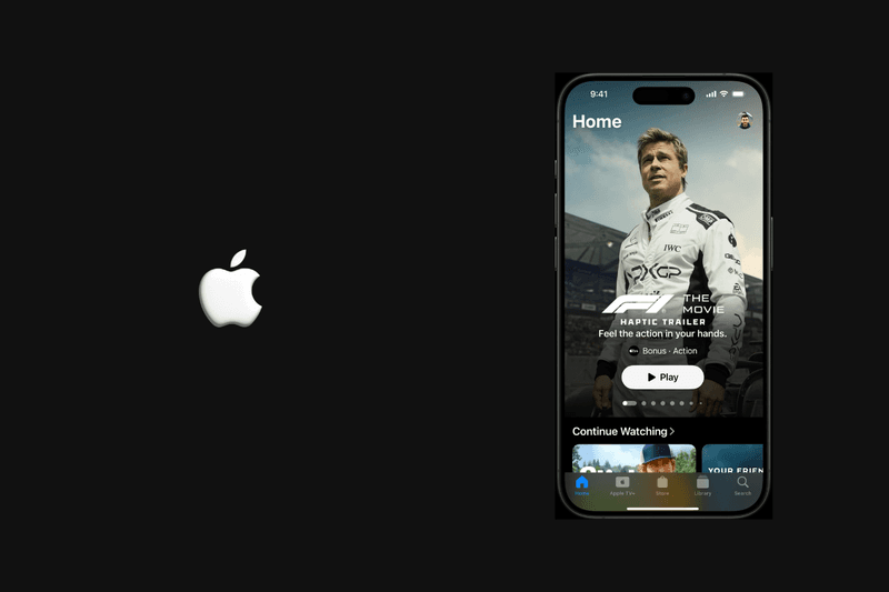 Apple iPhone Taptic Engine F1 movie trailer Brad Pit