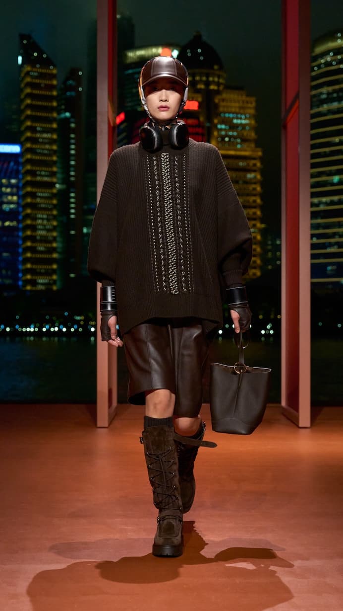 Hermès shanghai 2025 fall winter runway details