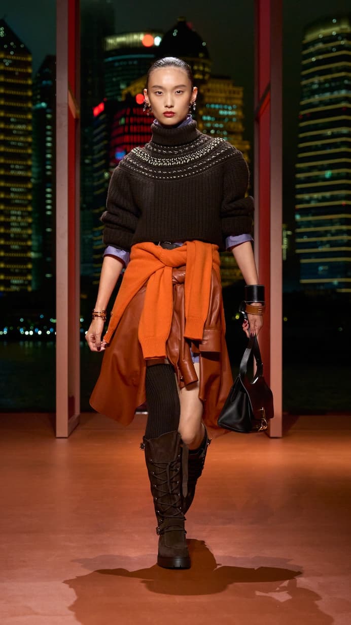 Hermès shanghai 2025 fall winter runway details