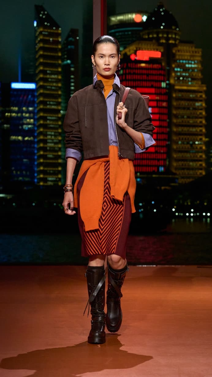 Hermès shanghai 2025 fall winter runway details