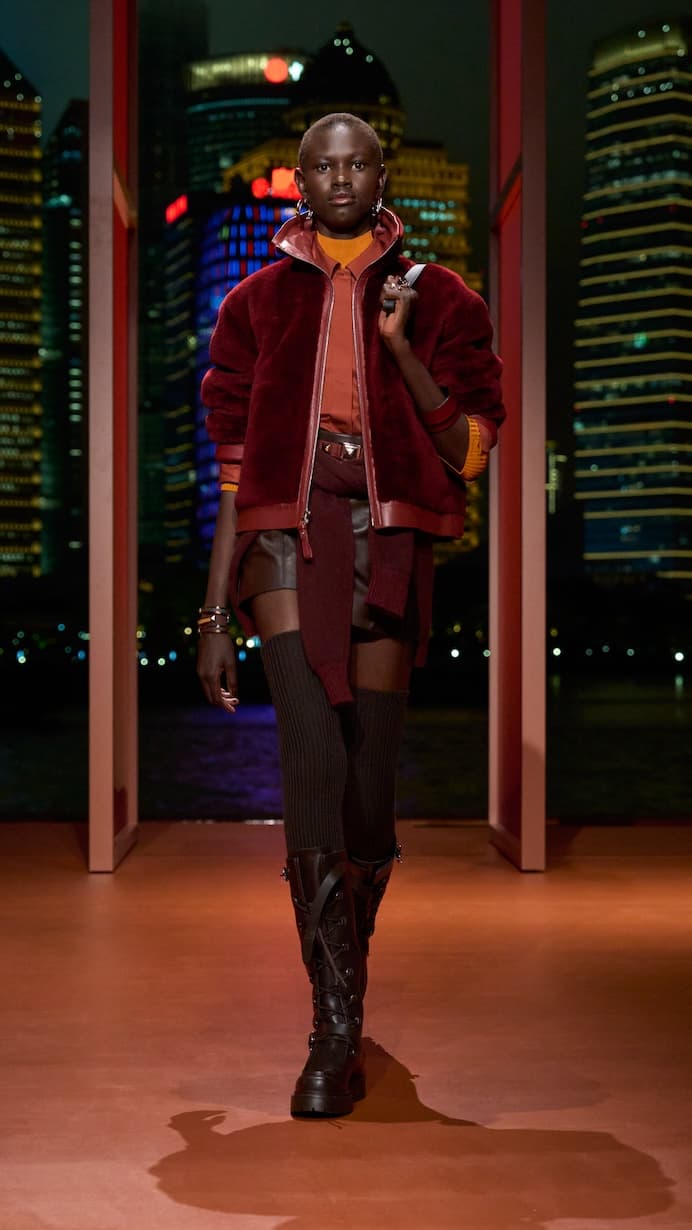 Hermès shanghai 2025 fall winter runway details