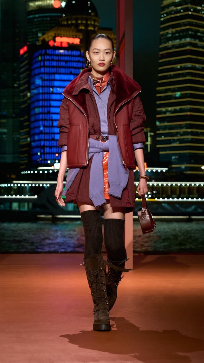 Hermès shanghai 2025 fall winter runway details