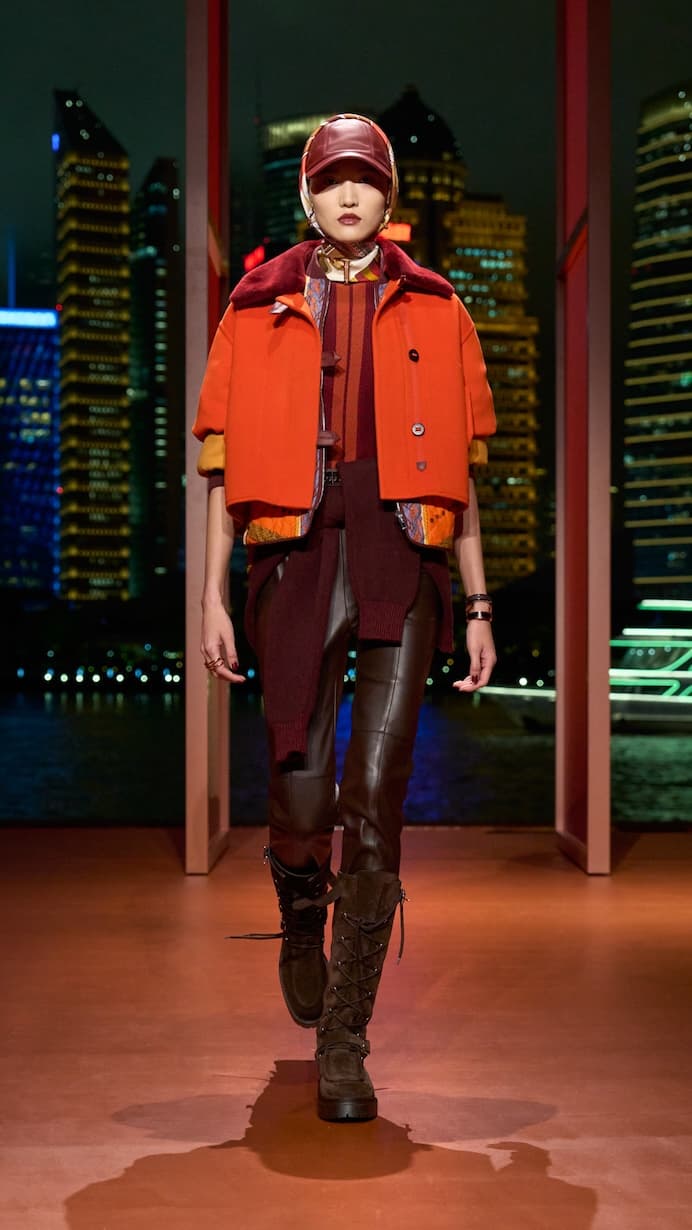 Hermès shanghai 2025 fall winter runway details