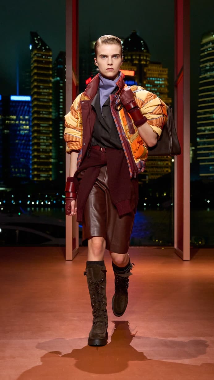 Hermès shanghai 2025 fall winter runway details