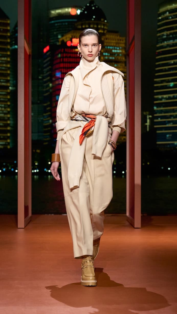 Hermès shanghai 2025 fall winter runway details