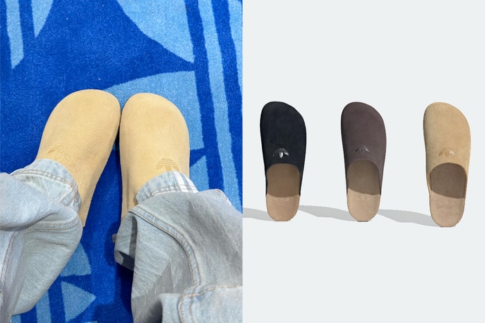不是勃肯，是 adidas！印了可愛三葉草 Logo，默默引起關注 Adimule Slides 麂皮拖鞋