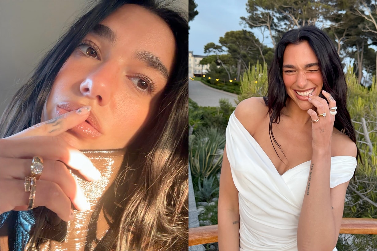 Dua Lipa Callum Turner relationship detail engagement ring customize wedding