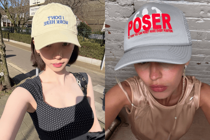 棒球帽別只選 Logo 款:Slogan Caps 成為今夏必備單品,GD、Karina、Lisa...時髦人士都愛戴!