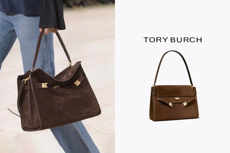 Tory Burch 新款 Lee Radziwill 麂皮肩背包，一抹率性正中 OL 紅心！
