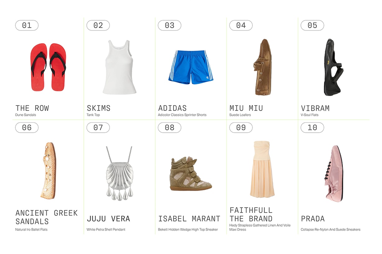 summer shoes lyst ranking the row vibram anciet greek Isabel Marant 2025 Q2