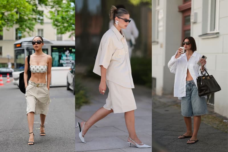 summer Bermuda shorts knee-length shorts style street snap