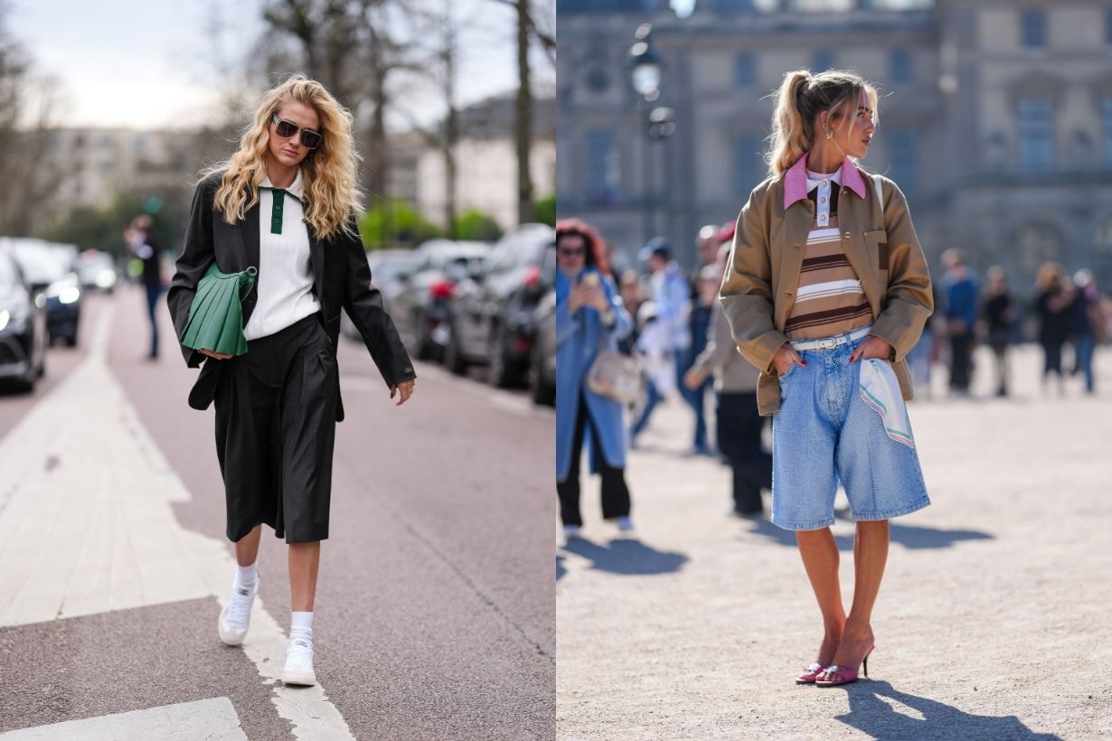 summer Bermuda shorts knee-length shorts style street snap