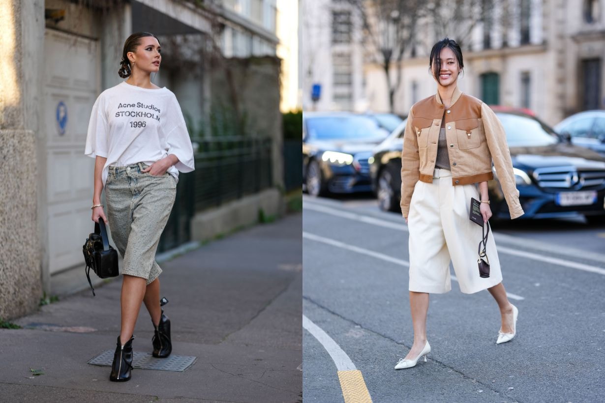 summer Bermuda shorts knee-length shorts style street snap