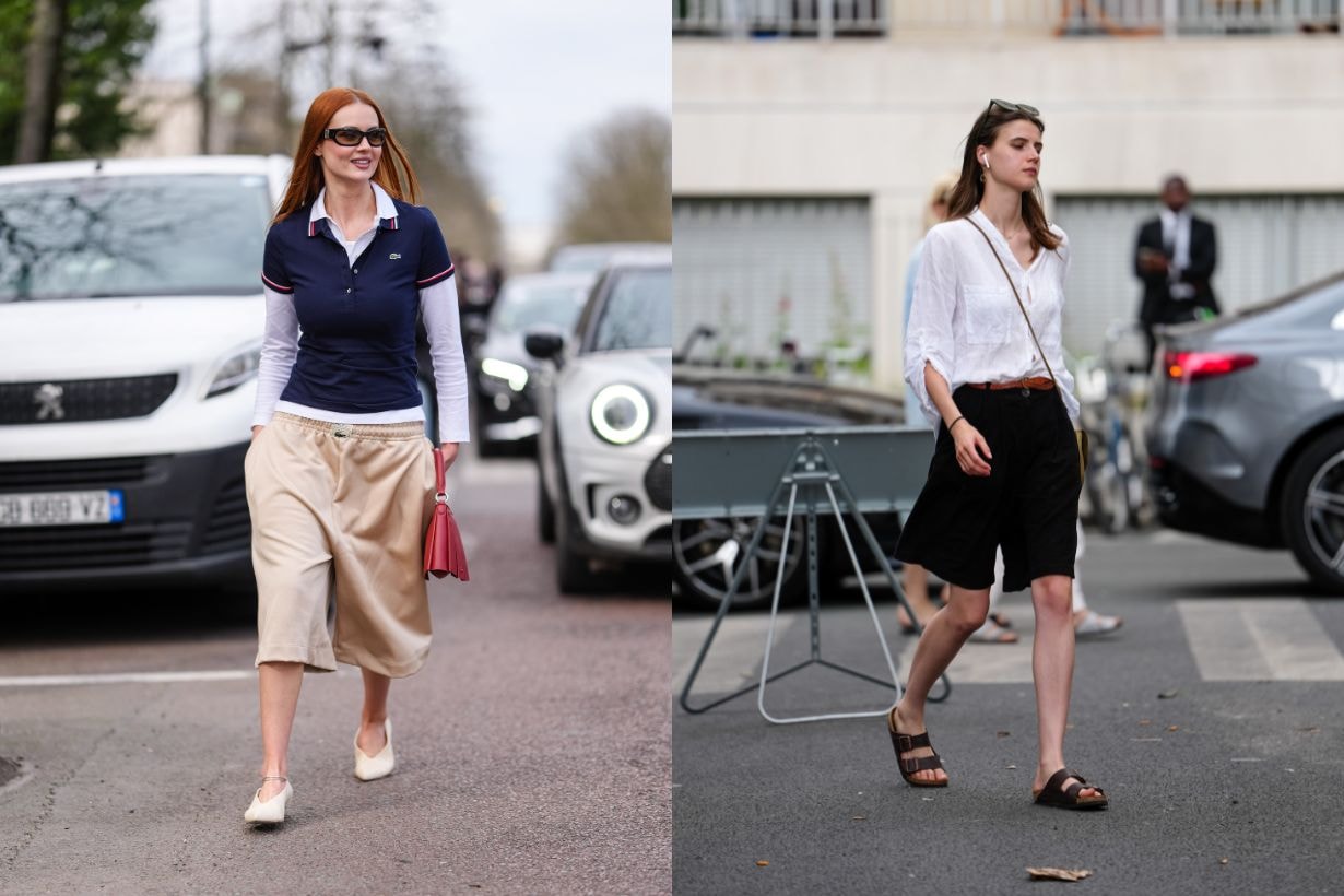 summer Bermuda shorts knee-length shorts style street snap