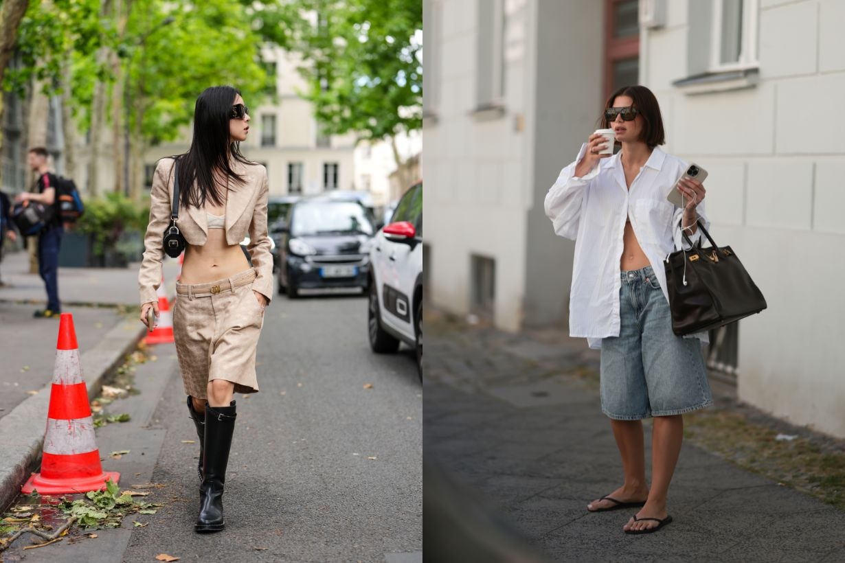 summer Bermuda shorts knee-length shorts style street snap