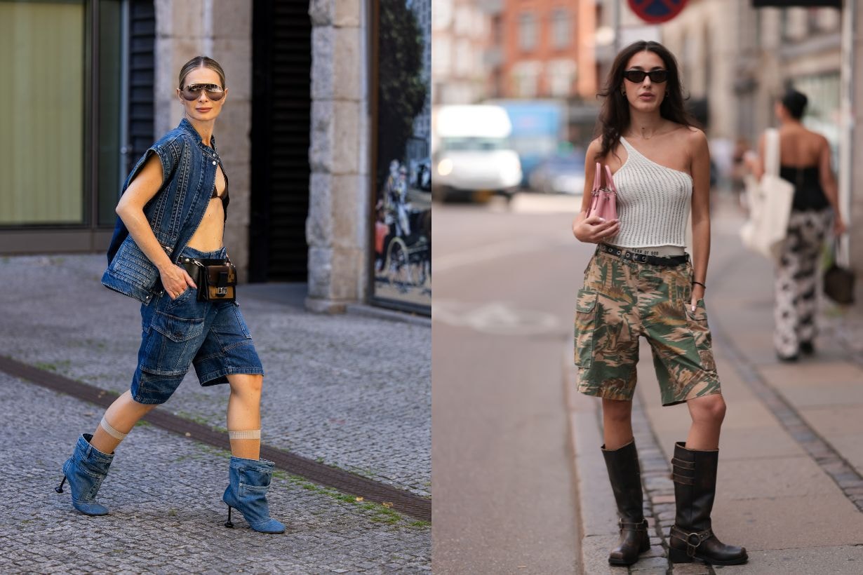 summer Bermuda shorts knee-length shorts style street snap