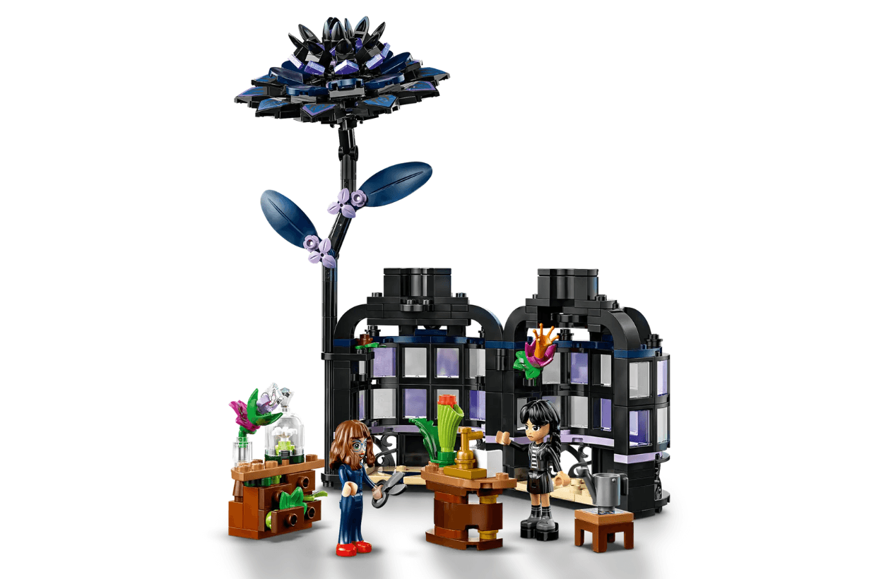 LEGO Wednesday Season 2 Morticias Cottage Things Apartment Black Dahlia Flower