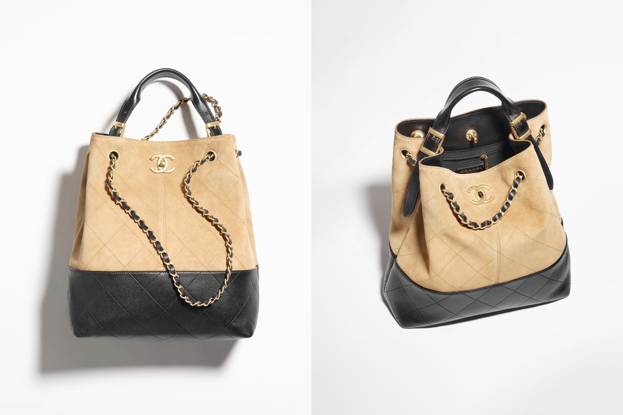 chanel 2025 Métiers d’art beige black suede handbags 