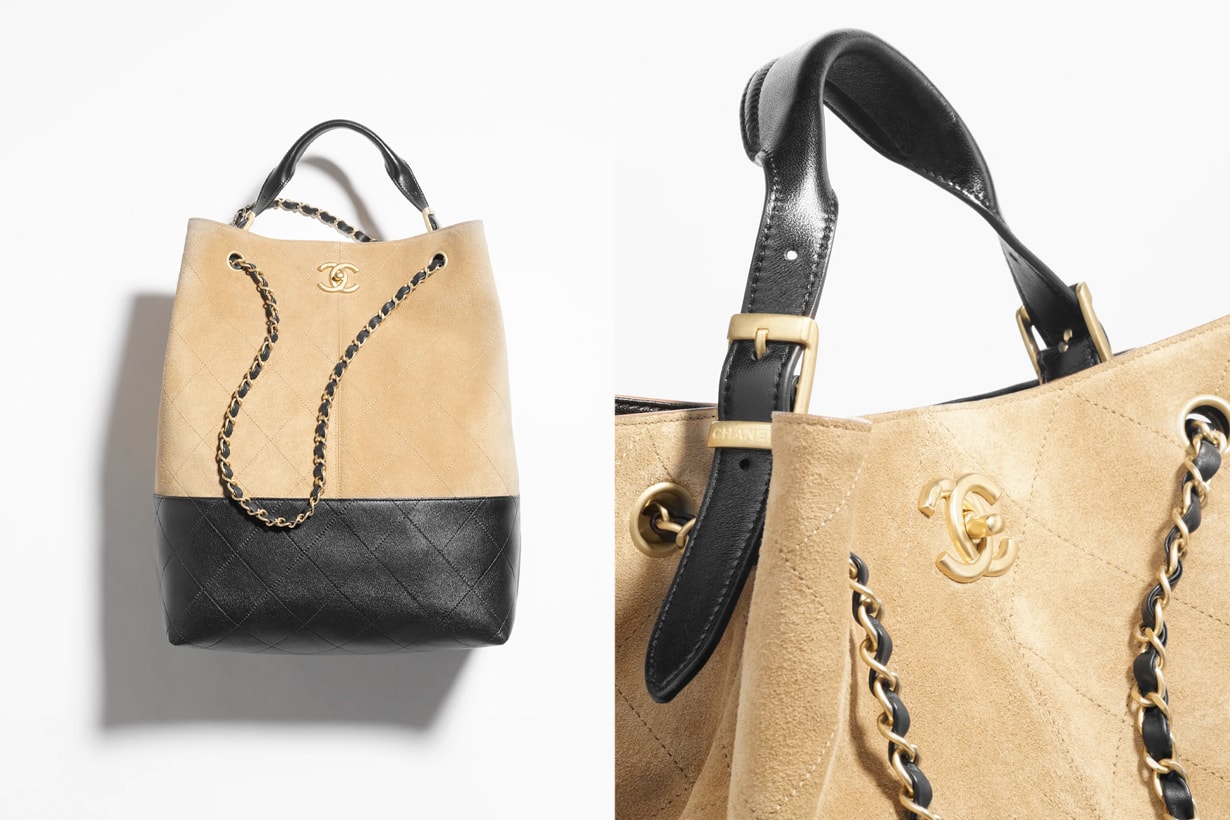 chanel 2025 Métiers d’art beige black suede handbags 