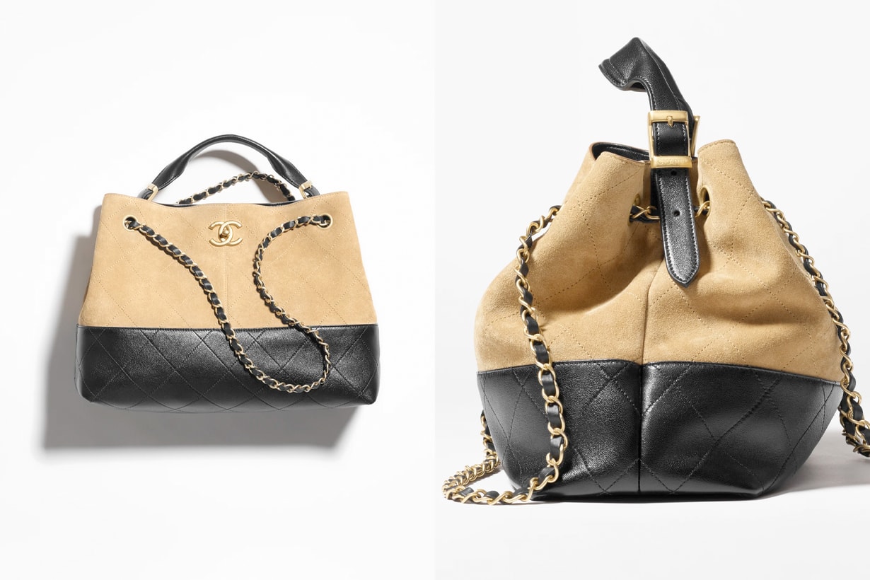 chanel 2025 Métiers d’art beige black suede handbags 